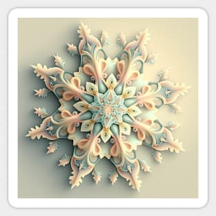 A Fractal Design in A Snowflake Motif Sticker